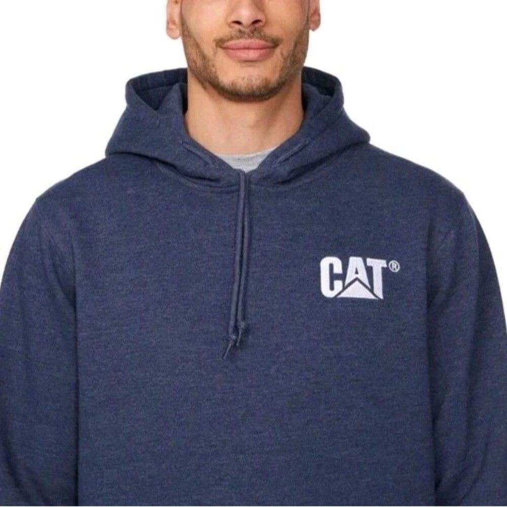Caterpillar Heavyweight Hooded Sweatshirt Men's, Medium, Blue / New Imperfection - Picture 4 of 12